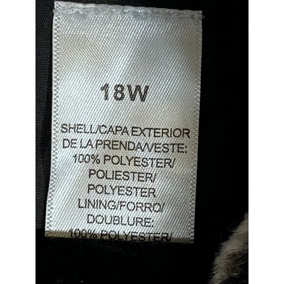 Alfred Dunner Jacket Women 18W Black Faux Fur Old Money Mob Wife Luxury Retro - Picture 11 of 12
